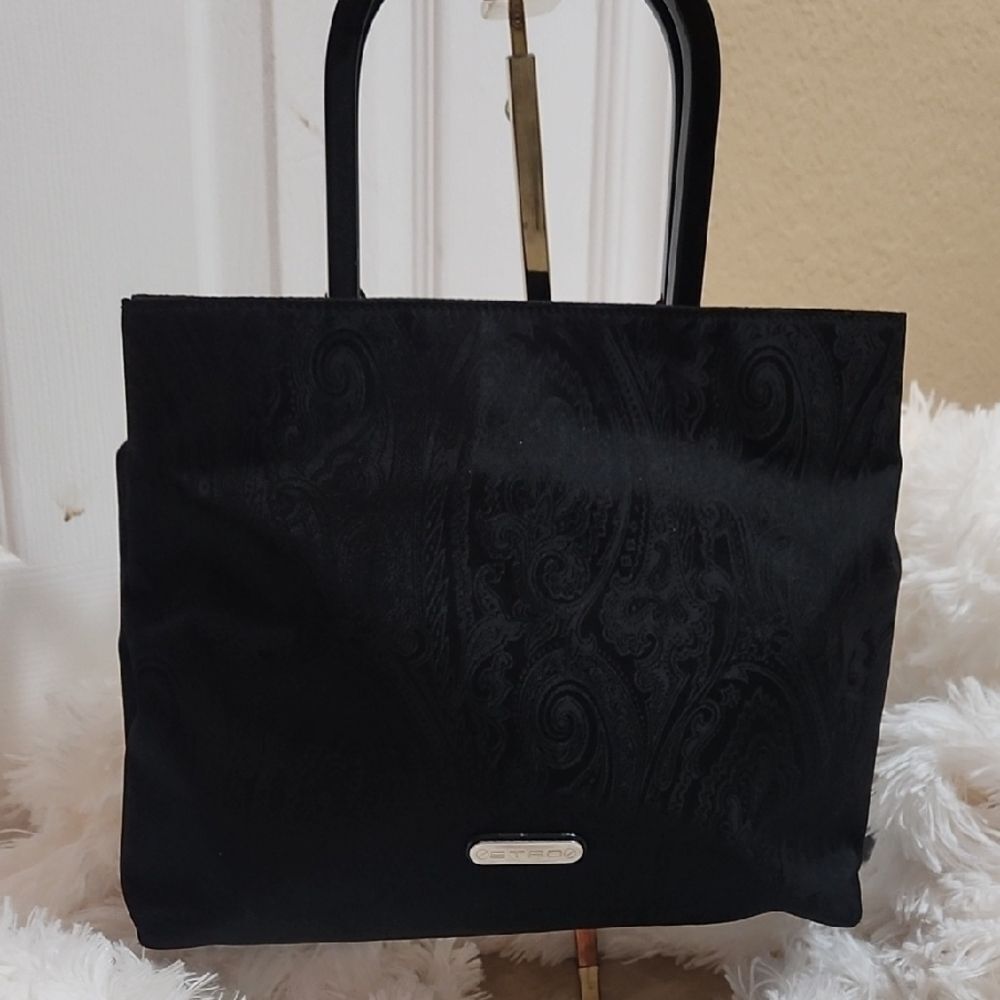 Etro Black Paisley Tote Bag